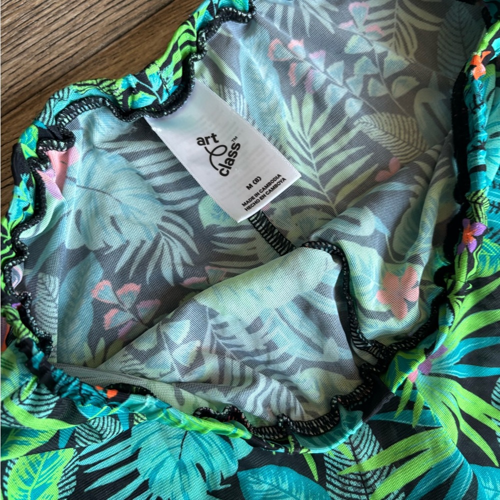 Art Class Tropical Leaf Print Kids Pajama Set - Picture 5 of 5